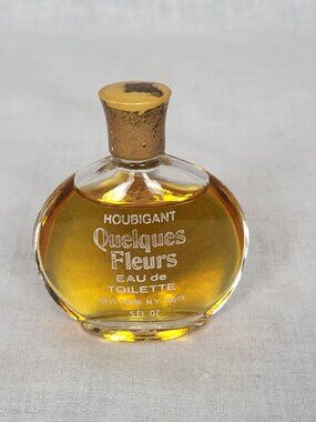 Vintage Houbigant Quelques Fleurs Eau de Toilette Splash Perfume .5 Fl Oz NOS